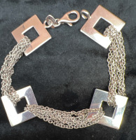 Sterling 925 Bracelet with Open Squares