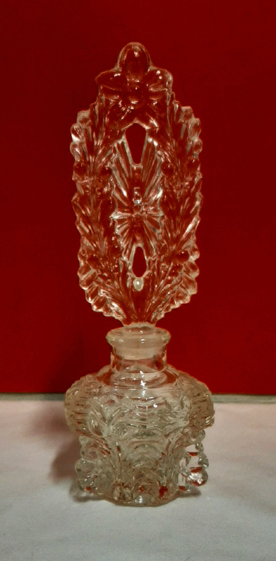 Antique Glass Scent Bottle 7.25"