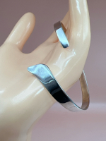 925 Sterling Modern Curved Bracelet Cuff