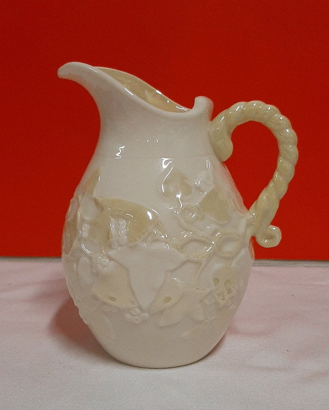 Vintage Belleek Green Mark Jug 6"