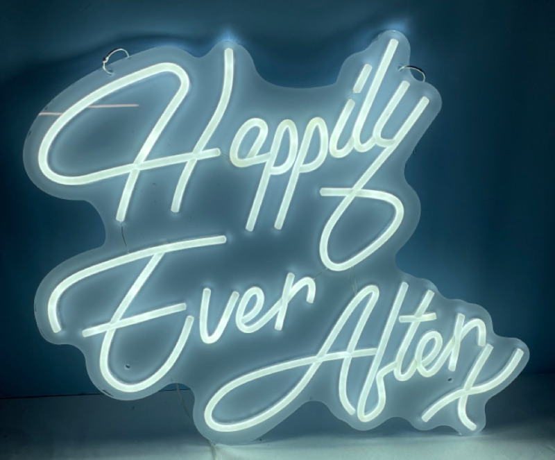 Light Up Happily Ever After Sign three light settings