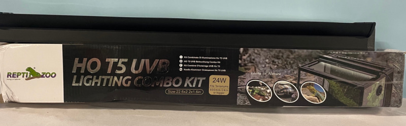 NEW REPTI ZOO HO T5 UVB Lighting Combo Kit 24W Fits Terrariums 24” or bigger