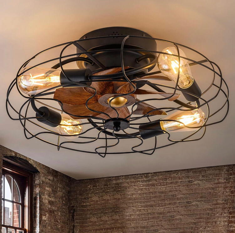 Ceiling Fan with Light, 20" Industrial Ceiling Fan with Lighting