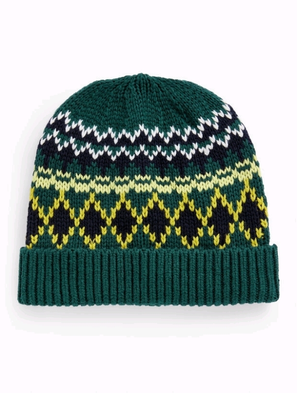 New Talbots Diamond Float Fairisle Beanie OS Retail $89.95 US