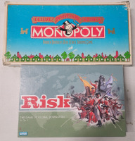 Monopoly & Risk Board Games . Pre-owned , cannot confirm if complete