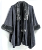 New Warm Shawl with Fuzzy Cuffs and Collar (One Size Fits Most)