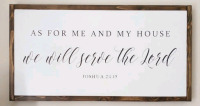 New - Home Decor Quote ' As For Me and My House We Will Serve the Lord ' , 42"×14.5"