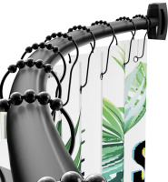 Bonpally Curved Shower Curtain Rod 43-72 Inches Adjustable , Curved Shower Rod for Bathroom , Black , Need to Drill