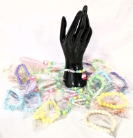 30+ New Stretchy Elastic Bracelets for Kids "3" Birthday-Themed & Roses.