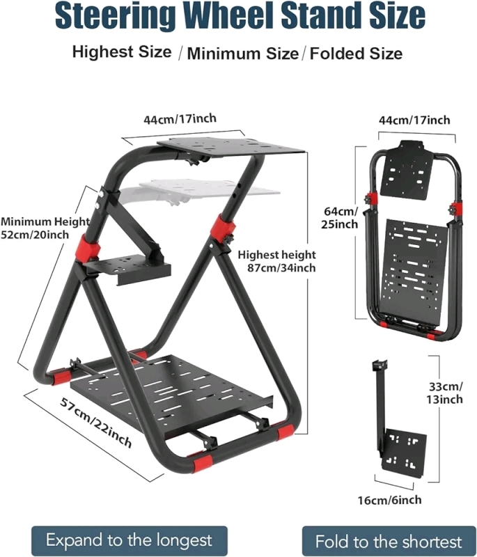 New - DIWANGUS Video Game Steering Wheel Stand, Foldable Racing Wheel Stand , Stand Only