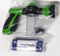 New EasyGroomer 5" Pet De-Shedding Brush & Dog Groomer Hose Attachment (Add shampoo or conditioner to reservoir & spray! )