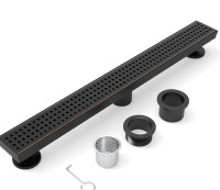 WEBANG 24 Inch Shower Linear Bronze Drain Rectangular Floor Drain