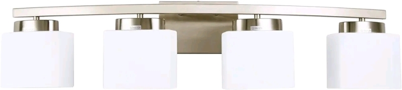 New - 4-Light 31" Bathroom Vanity Light Fixture Over Mirror, Modern Brushed Nickel