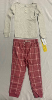 NEW Carters 2 pieces PJ set kids size 5/5A , grey with pink plaid