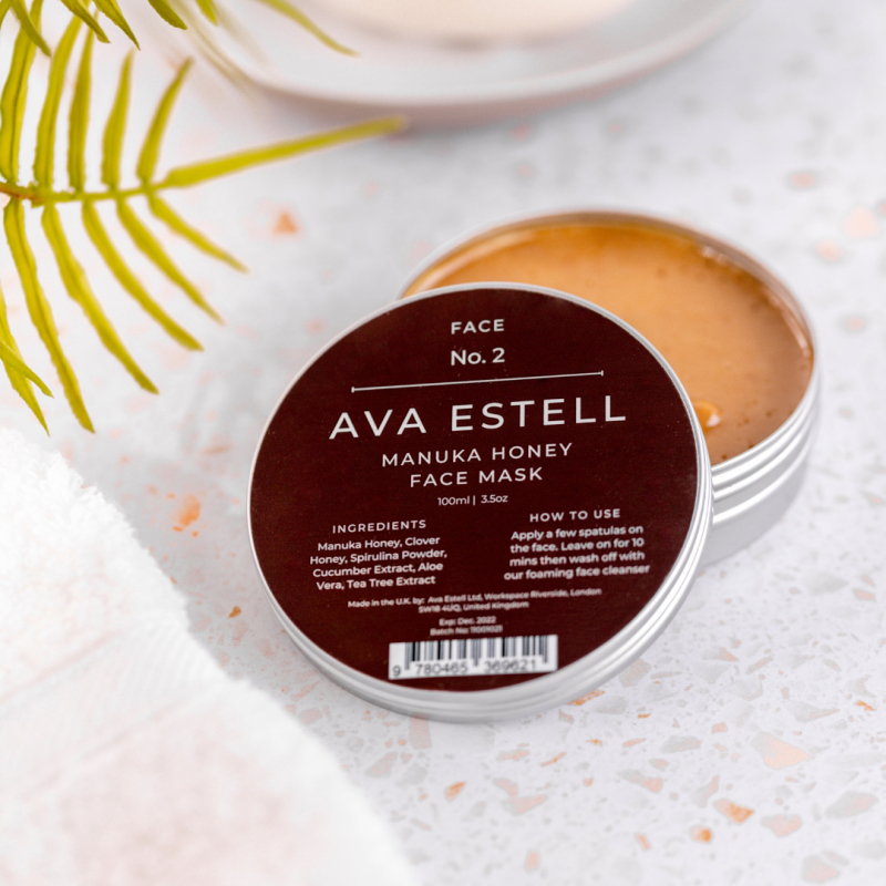 NEW AVA ESTELL Face No. 2 Manuka Honey Face Mask and Application Spatula , 100 ml