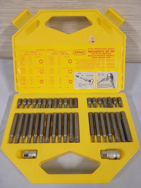 Unitool 40p Mechanics Bit Set in Case # UT-440 , Complete