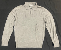 COS Open Collar Knitted Silk Polo Shirt Size M
