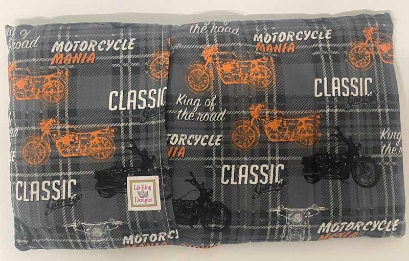 NEW Liz King Designs Heating Pad Motorcycle Mania Design