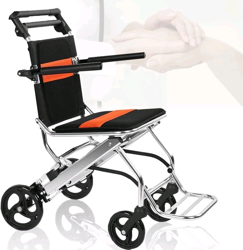 New - Lightweight Transport Wheelchair , Foldable Wheelchair w/Seatbelt