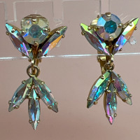 SHERMAN Swavorski Crystal Drop Earrings signed