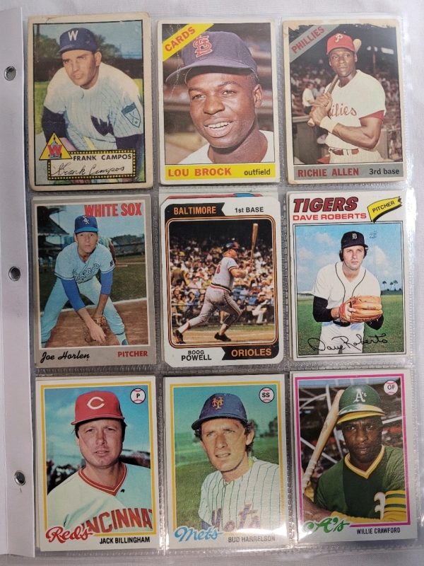 1952 , 1966 - 1991 Topps MLB Baseball Trading Card Singles , 108 Trading Cards