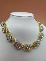 Vintage CORO signed AB Rhinestone Necklace