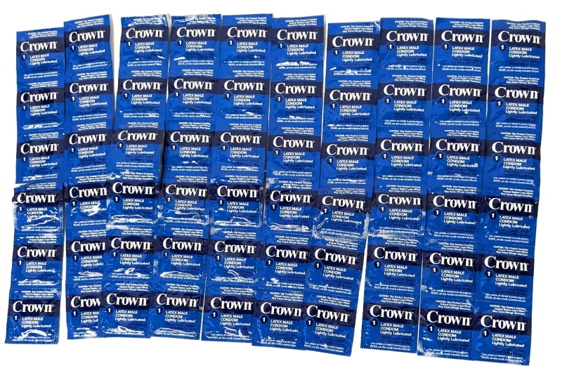 60 New CROWN #1 Lightly Lubricated Male Latex Condoms