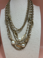 CORO Vintage 8 Strand Necklace on Display Bust triple signed