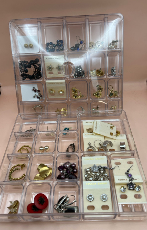 Two Tiers of Assorted Pierced Earrings