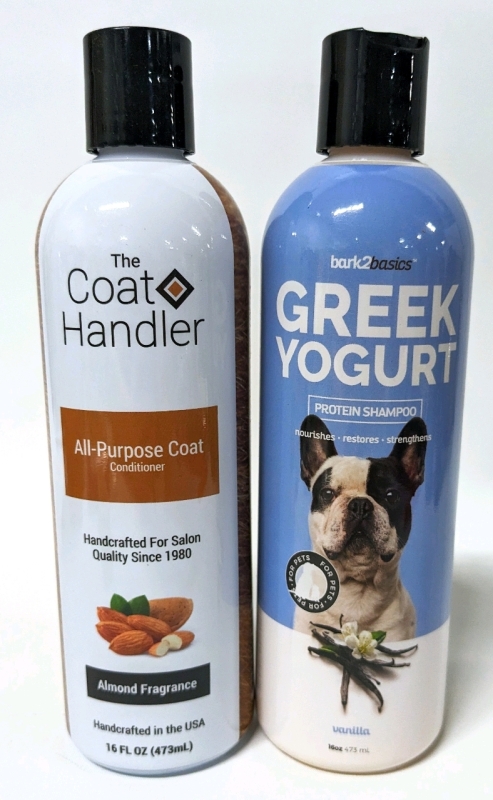 New Dog Grooming : All Purpose Coat Conditioner (473ml) &;Greek Yogurt Protein Shampoo (475ml)