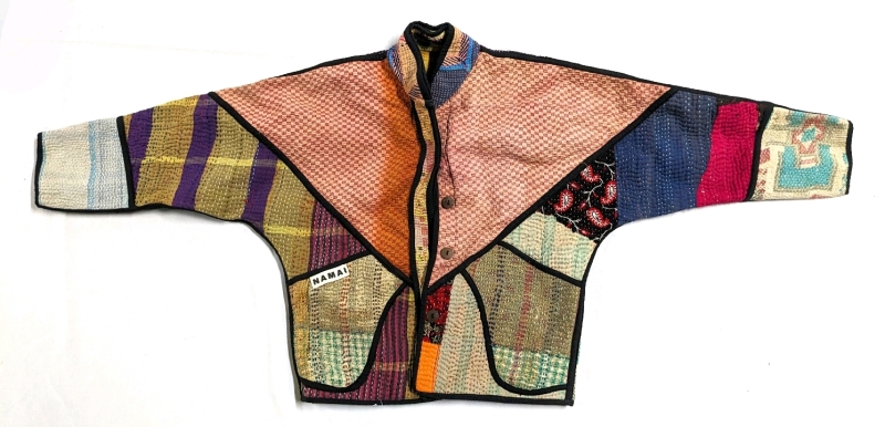 WOW! New NAMA One of a Kind Patchwork Jacket Made of Vintage Kantha Quilts (Reversible!) One Size Fits Many