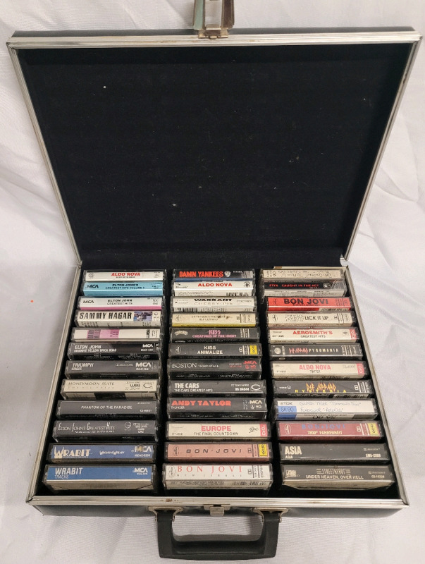 Fantastic 80s Rock N Roll Cassette Lot in Case . 36 Cassettes , See Description & Photos