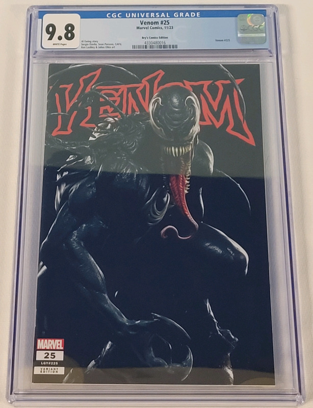 VENOM #25 Variant Cover CGC Graded 9.8 & " Bry's Comics Edition " Limited to 950 Copies