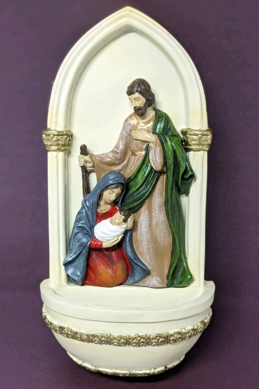 New Roman Holy Family Wall Holy Water Font