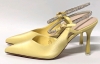 New Coutgo High Heels with Rhinestoned Ankle Straps (Size 7) Yellow - 4