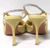 New Coutgo High Heels with Rhinestoned Ankle Straps (Size 7) Yellow - 5