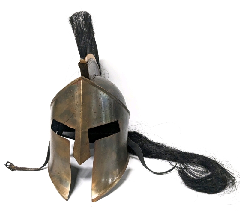 New HighBix Full Size Wearable Metal King Leonidas The 300 / Roman Centurion Helmet with Ponytail