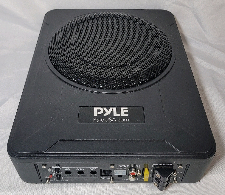 PYLE 8" Car Audio Low-Profile Amplified Subwoofer System w/Built in Amp , 600watt