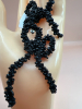 Jet Black Bead Articulated Bow Earrings - 4