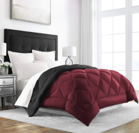 Sleep Restoration All Seasons Full/Queen Comforter Reversible-Cooling, Lightweight Summer Down Comforter Alternative Hotel Quality Bedding Comforters Burgundy/Black