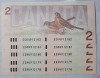 1986 Canadian $2 Two Dollar Bank Notes , Five (5) Bank Notes , Consecutive Numbers - 3