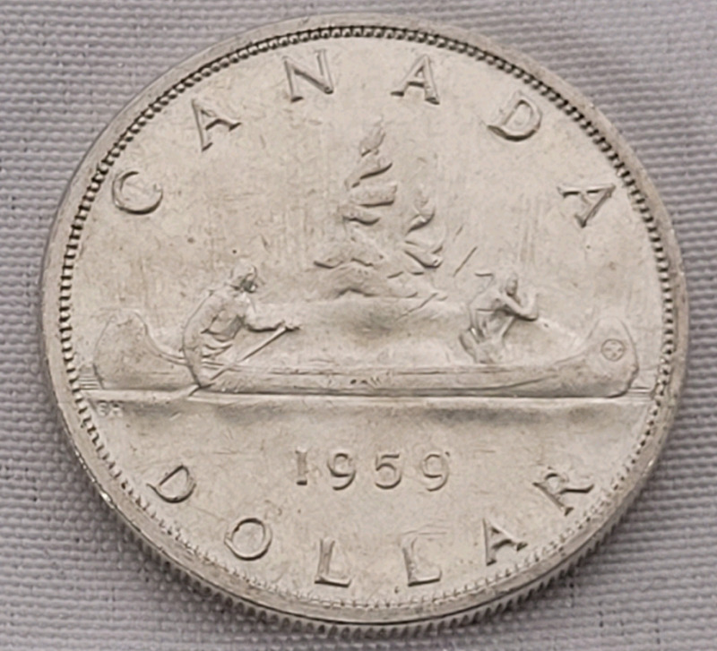 1959 Canadian Silver One Dollar Coin