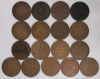 1902 - 1910 Canadian Edward VII Large One Cent Pennies , 17 Pennies