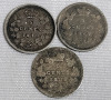 1870 - 1919 Canadian Silver 5 Cent Nickels . Seven (7) Nickels . - 2