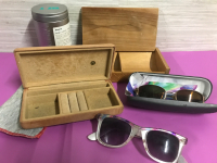 Assorted Jewelry Boxes Eyeglasses & small Tin