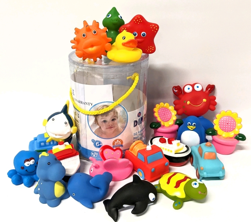 New Dimple 20-Pack of Assorted Vinyl Bath Toys