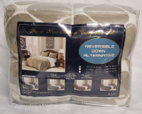 New - Faux Fur Sherpa Twin Comforter Set , Reversible Down Alterative , 68"×90"