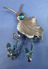 Aqua Rhinestone Sterling Silver Bug Brooch Bond Boyd - 2