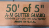 New - A-M Gutter Guard 5" Aluminum Leaf Gutter Guard , 13pcs , 50ft total - 5