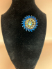 Stunning Capri Blue & AB Rhinestone Pinwheel Brooch - 5